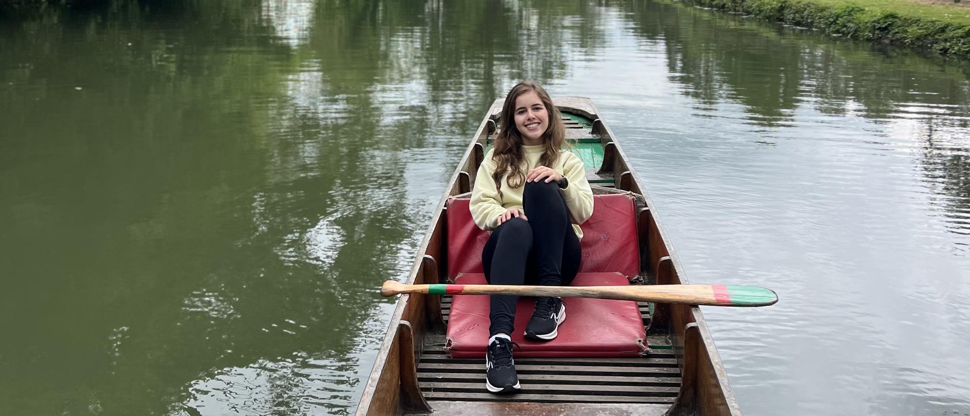 Student Relaxing on Boat