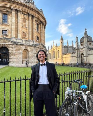 Student studying abroad at Oriel College